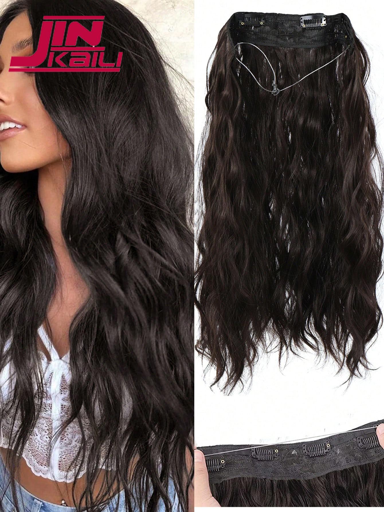 

Регулируемая леска с волнистым узором, 4 карты, наращивание волос, черный цвет