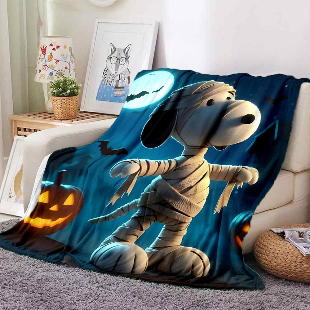 1Pc Snoopy Halloween Mummy Night Blanket Soft And Comfortable Casual Warm Camping Travel Christmas Halloween Gift M91796
