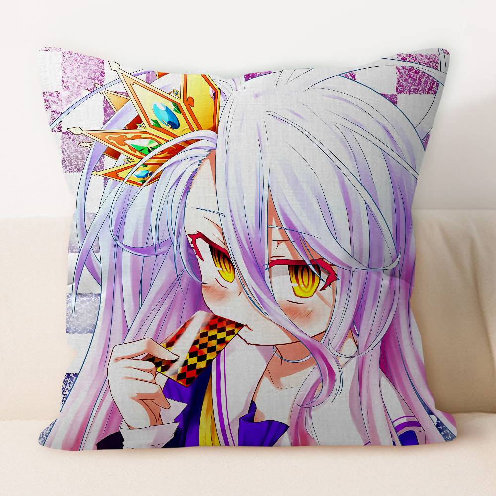 NO G-GAME NO LIFE Shiro Pillow Gifts Home Office Furnishings Bedroom Sofa Car Cushion Cover Case 45x45cm
