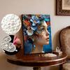 DIY The Girl Wearing A Headpiece Pearl Art Painting for Home Wall Decor Arts Craft  for Adults/Beginners Gift Idea Home Decor Without Frame
