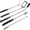 5-Piece Car Inspection Kit: Lighted Undercarriage Mirror, Telescopic Magnetic Pickup Tool, Reflective Chassis Mirror