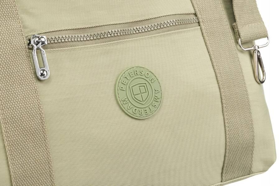 Duży shopper damski z tkaniny nylonowej - Peterson