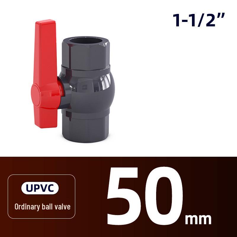PVC Chemical-Grade Water Supply Ball Valve: Plastic Outlet Switch Valve In 4 Sizes (20, 25, 32, 40).