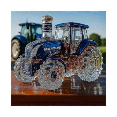 (Blue Tractor) New Whiskey Glass Decanter, Halloween Fun Whiskey Bottle, Home Bar Decoration Gift Whiskey Decanter Set