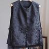 Premium vest vest women's retro jacquard niche style disc buckle stacked top