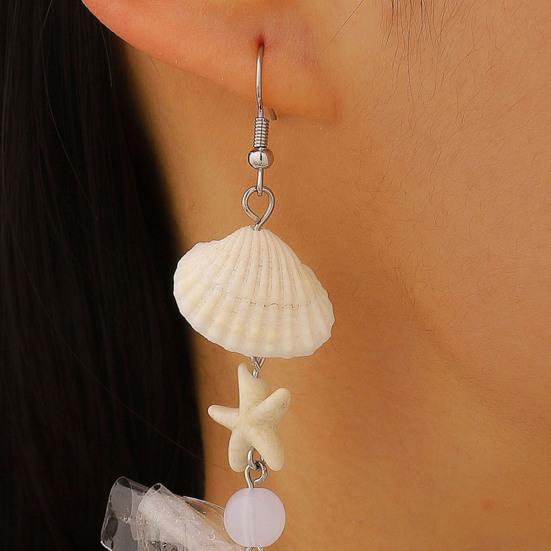 1 Pair Tropical Fish Bag Dangle Earrings Ocean Beach Starfish Shell Hook Earrings Hypoallergenic Women Drop Earrings Fashion Jewelry