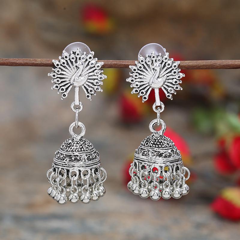 

Винтажные индийские тайские серьги-кисточки в виде фонаря с птицей, темпераментные женские серьги, универсальные серьги, праздничные украшения для ушей