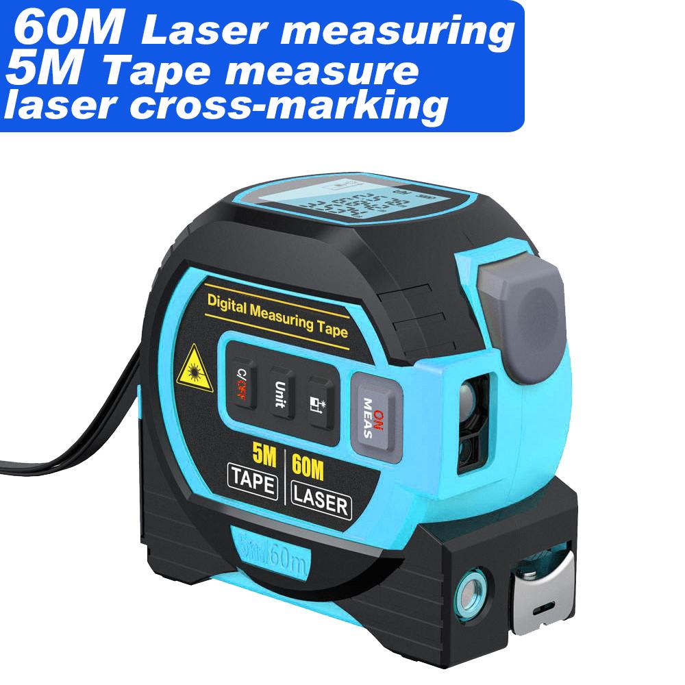 Laser Distance Meter Measuring Tape Measure Digital Laser Rangefinder Digital Electronic Roulette Stainless 5m Tape Ruler