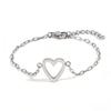 Simple and non-fading titanium steel hollow pull love  couple advanced sense two-piece set casual versatile 