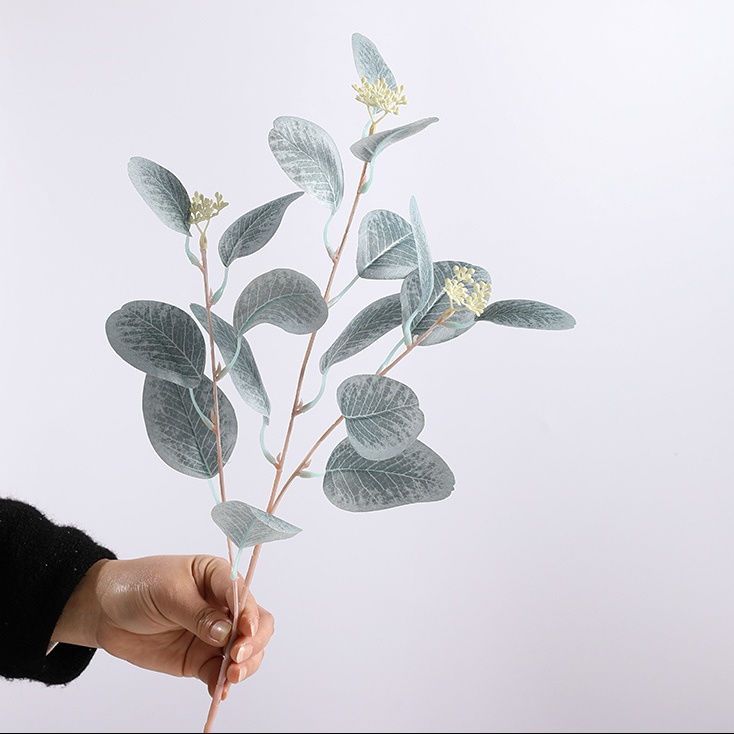 Colored Eucalyptus Leaves Simulated Plant Decorative Flowers Fake Flowers Vase Home Living Room Dining Table Ornaments Display