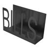 Desktop Metal Mail Holder Cutout Design Desk Letter Envelope Document Organizer with Anti Slip