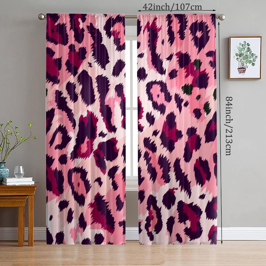 Rosa Leopardenmuster Vorhänge, Schlaufen-Vorhänge, Weihnachtsdekorationen, Tägliche Heimdekorationen, Zimmerdekorationen