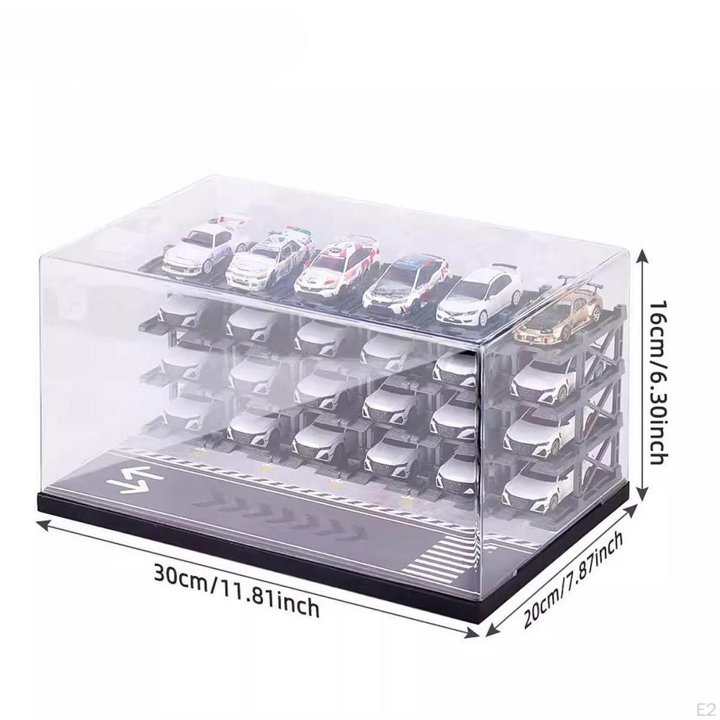 1/64 Scale Model Car Display Case Storage Organizer Vehicle Showcase Miniature Scene
