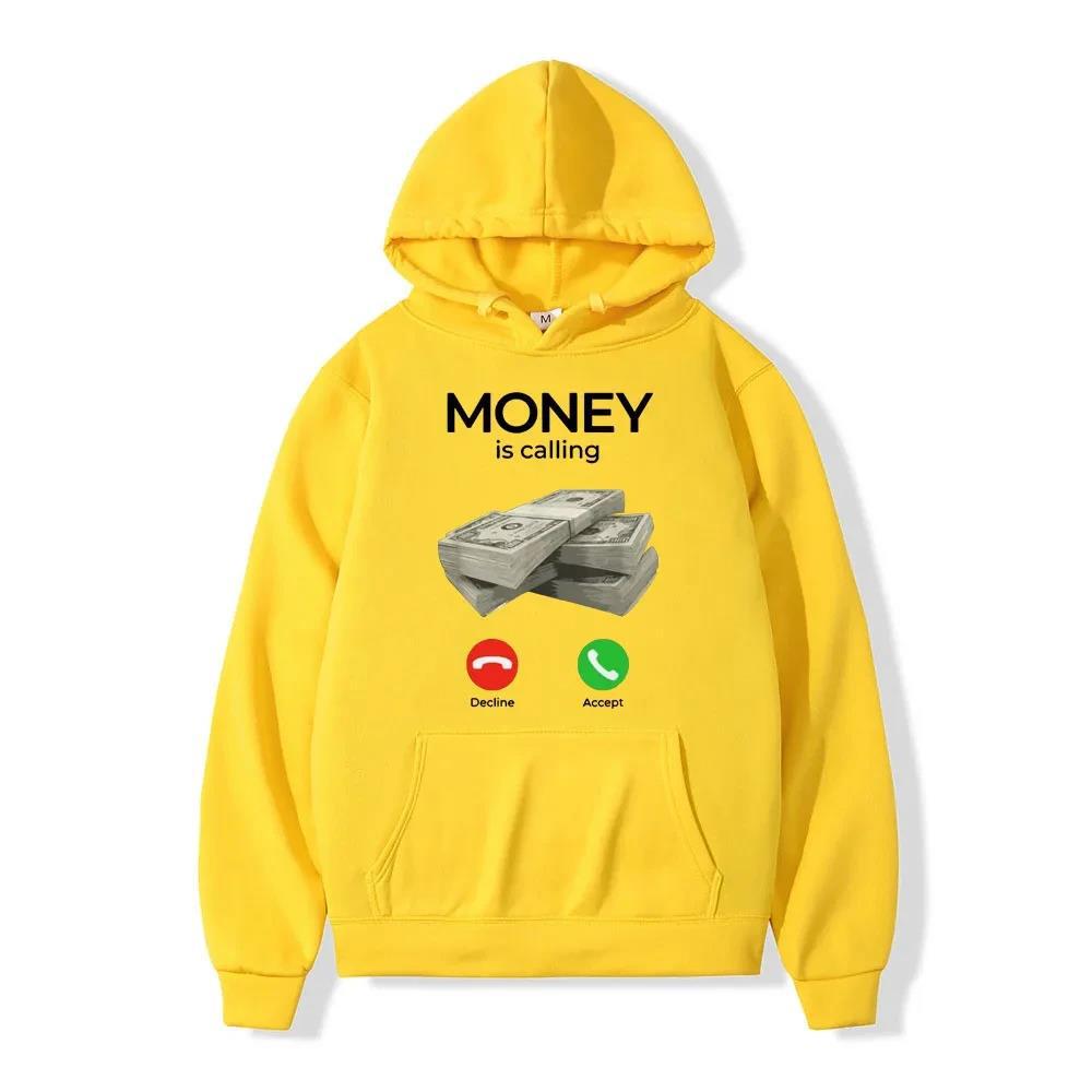 Autumn Winter Man Hoodies Money Is Calling Cash Print Hoodie Men Women Sweatshirt Print Unisex Streetwear Tops Clothes