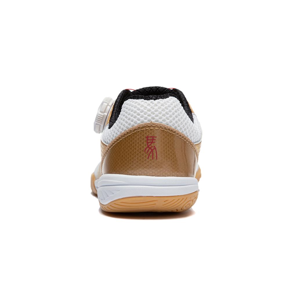 Li Ning Comfortable Slip Resistant Cushioning Abrasion Resistant Low top Training Shoes Unisex White Gold APPU010-1