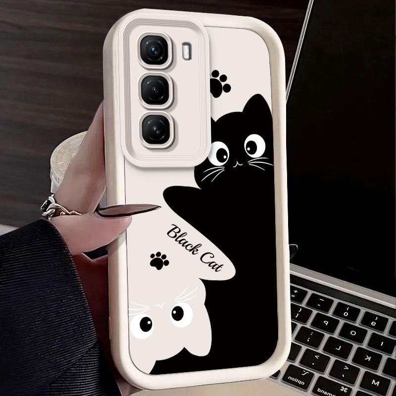 Phone Case For Infinix Hot 60 Pro Plus X6886 Hot 60 60i Hot60i Case Soft Silicone Protect Cover Cartoon Cute Cat Print Pattern