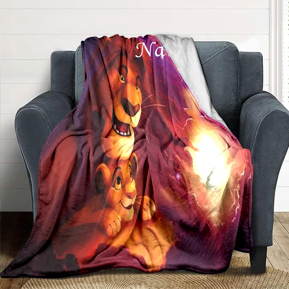 Custom Name Lion Adventure Party Blanket For Couch Bed Plush Cozy Fuzzy Blanket Super Soft Warm Blankets For Fall And Winter 0916268