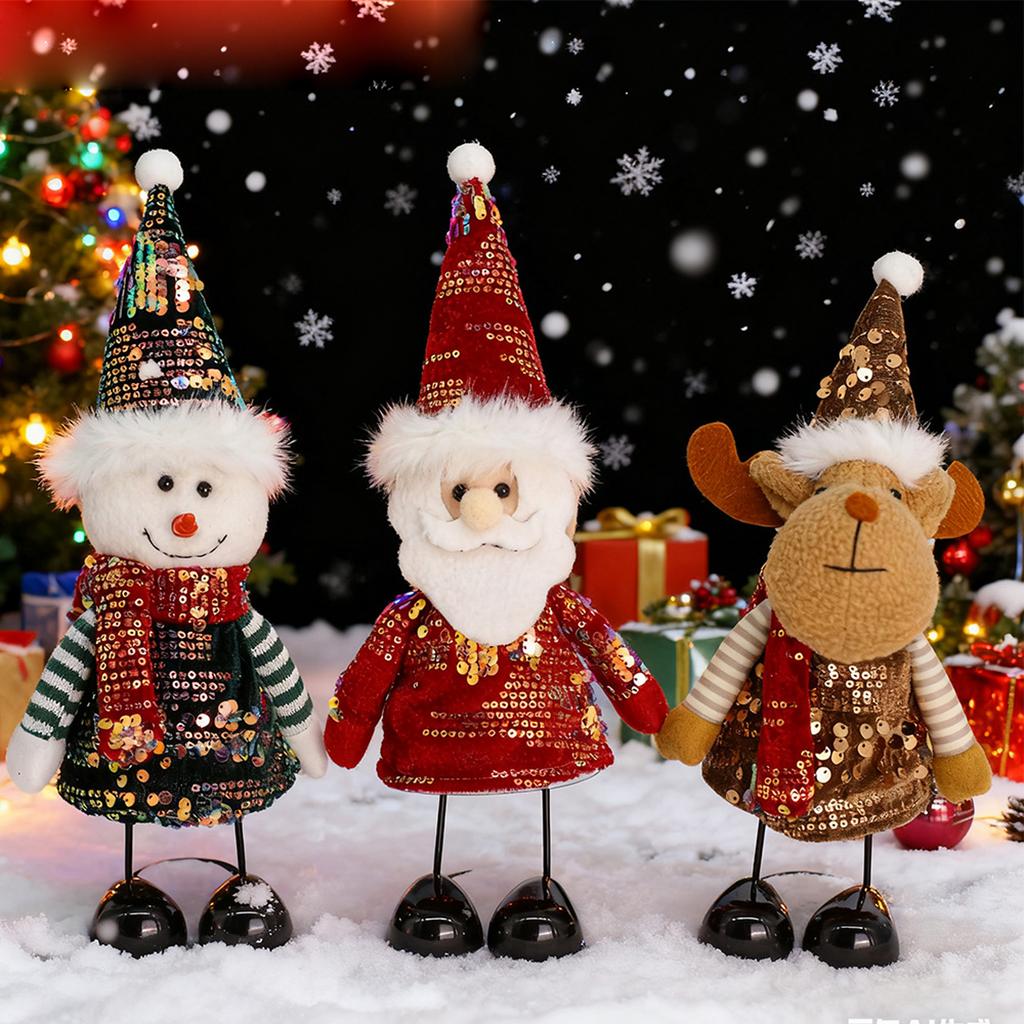 Christmas Decorations Spring Foot Doll Snowman Old Man Elk Ornaments Desktop Dress Up Christmas Decoration