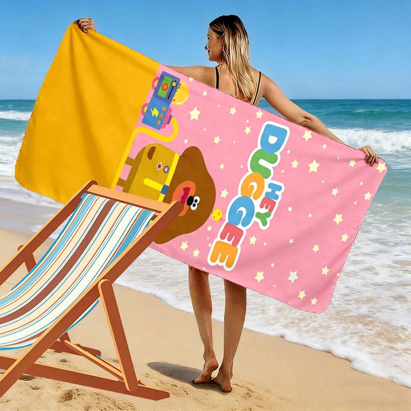 Hey Duggee Print Beach Towel, Large Soft Quick Dry Towel for Beach Camping Swimming