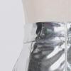 2025 Summer High Waist Zippered Pleated Silver PU Shorts for Women