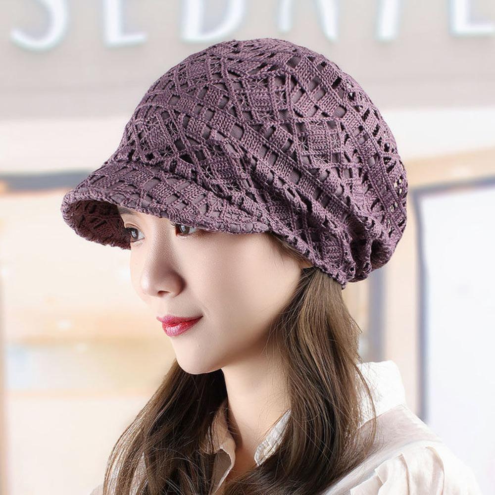 Embroidery Women Baseball Cap Breathable Turban Beanies Hat Flower Beanie Cap  Autumn Summer