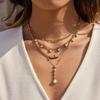 Youthway Letter MOM Pendant Zircon Tennis Chain Necklace For Women 18K Gold PVD Plated Stainless Steel Necklace Fashion Jewelry