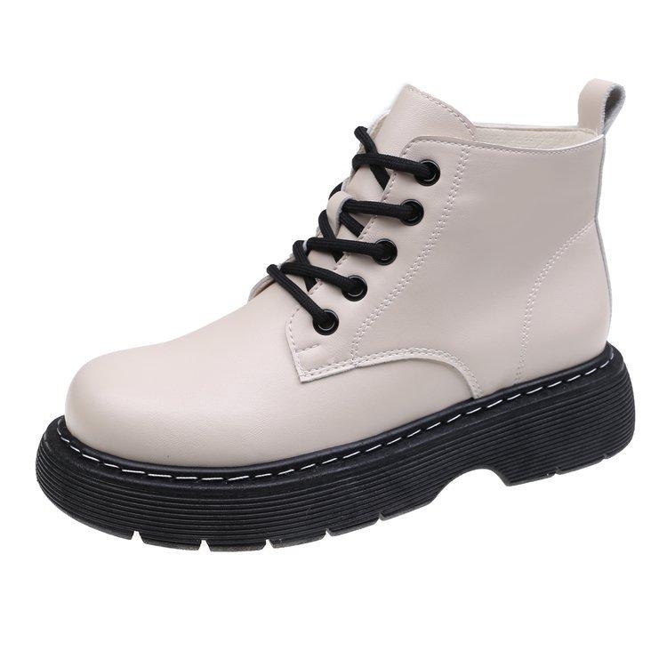 Bottes ankle pour femme Hiver Dernier Style Britannique Grand Drapage Bottes Courtes pour Femme Mode à Lacets Bottes pour Femme