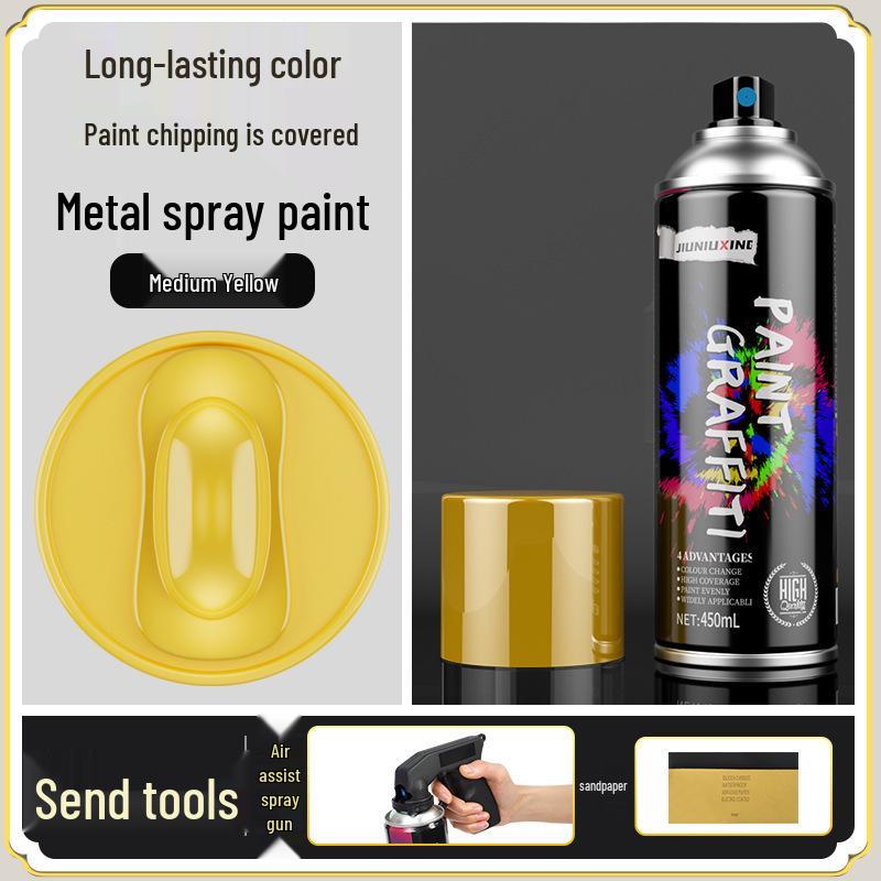 Rustproof Metallic Hand-Spray Paint: Anti-Corrosion, High-Temperature, Waterproof, White Refinishing for Rust Removal