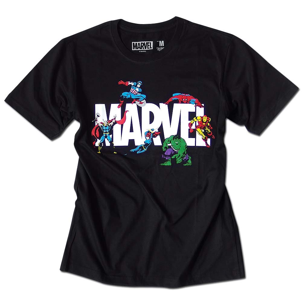 

EVERSOUL Marvel Logo Short Captain Iron American Comic Size M T-Shirt, Sleeve, Hulk, Venom, America, Man, Characters, Men s, Black, [Used] чёрный