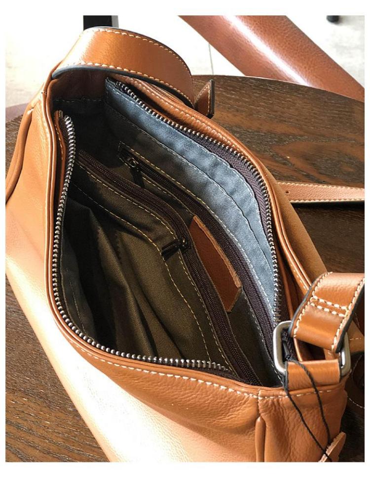 Jednoduchá dámská kabelka z pravé kůže Volný čas Univerzální přírodní pravá hovězí kůže Jednobarevné kabelky přes rameno a crossbody