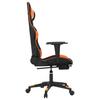 Gaming Chair with Footrest Black and Orange PU Leather