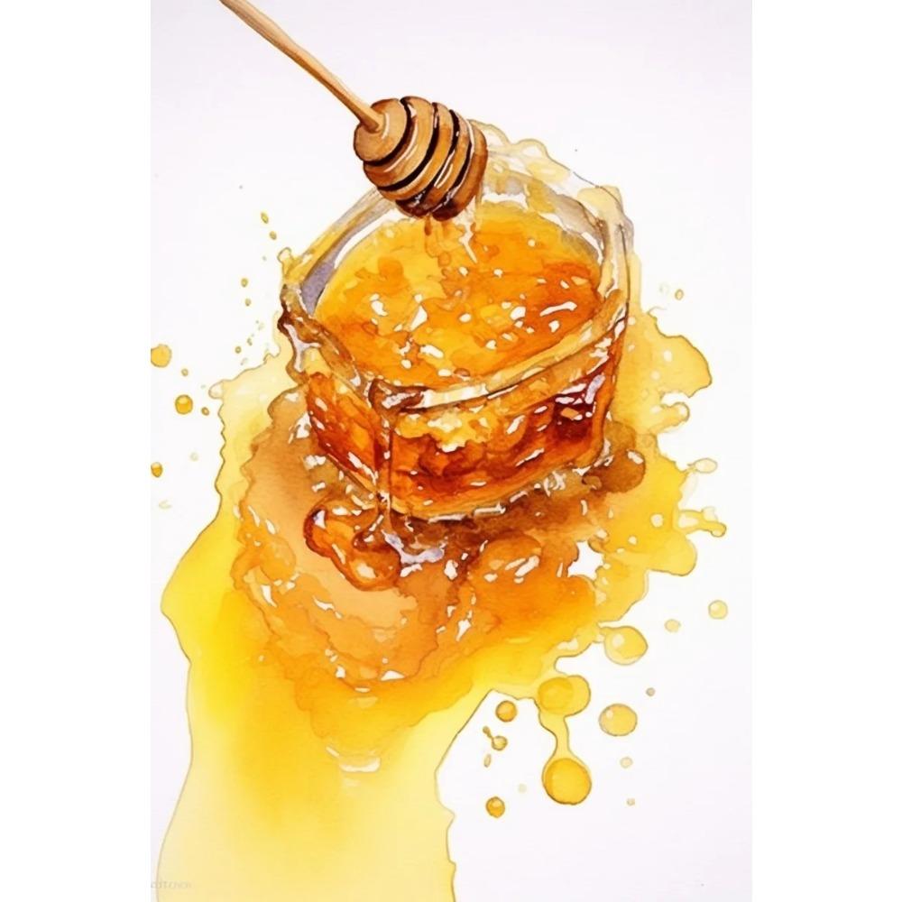 Fresh Bees Collecting Honey And Canned Honey Poster Print Wall Art Pictures Canvas Painting Living Room Bedroom Home Decor Gift