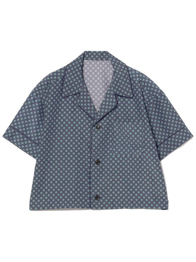 Beams Boy Women's Short Sleeve Polka Dot Shirt, Navy, Free Size