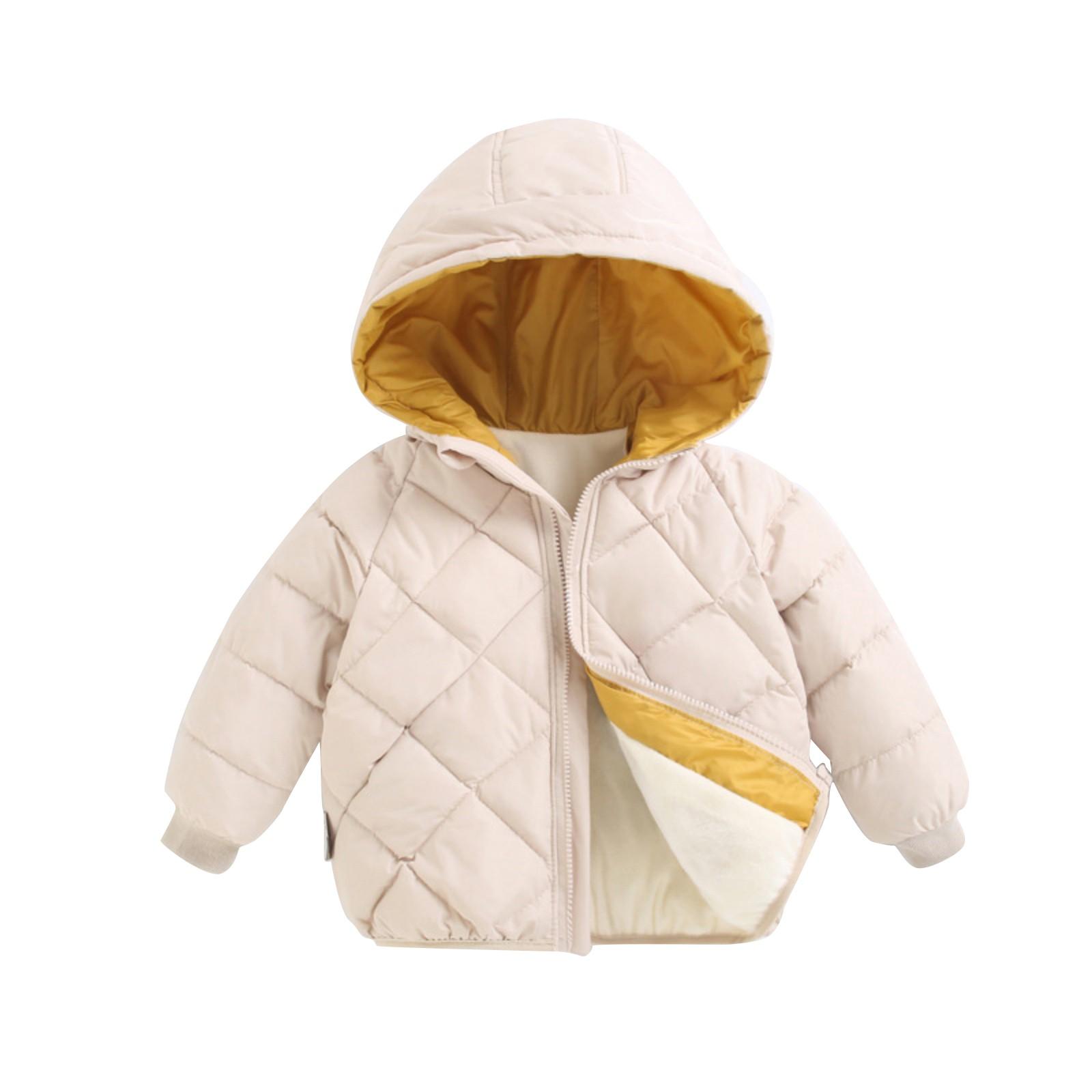 

Детская куртка из хлопка-пуховика с бархатной теплой хлопковой курткой 110 белый