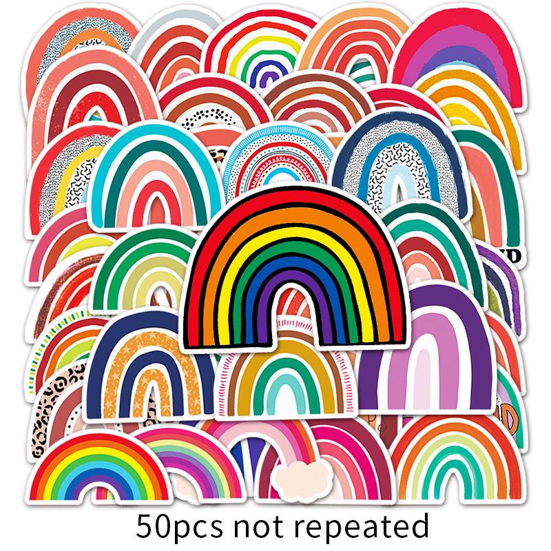 50PCS Rainbow Bridge Graffiti Stickers for Suitcases, Skates, Guitars—DIY PVC Personality Set