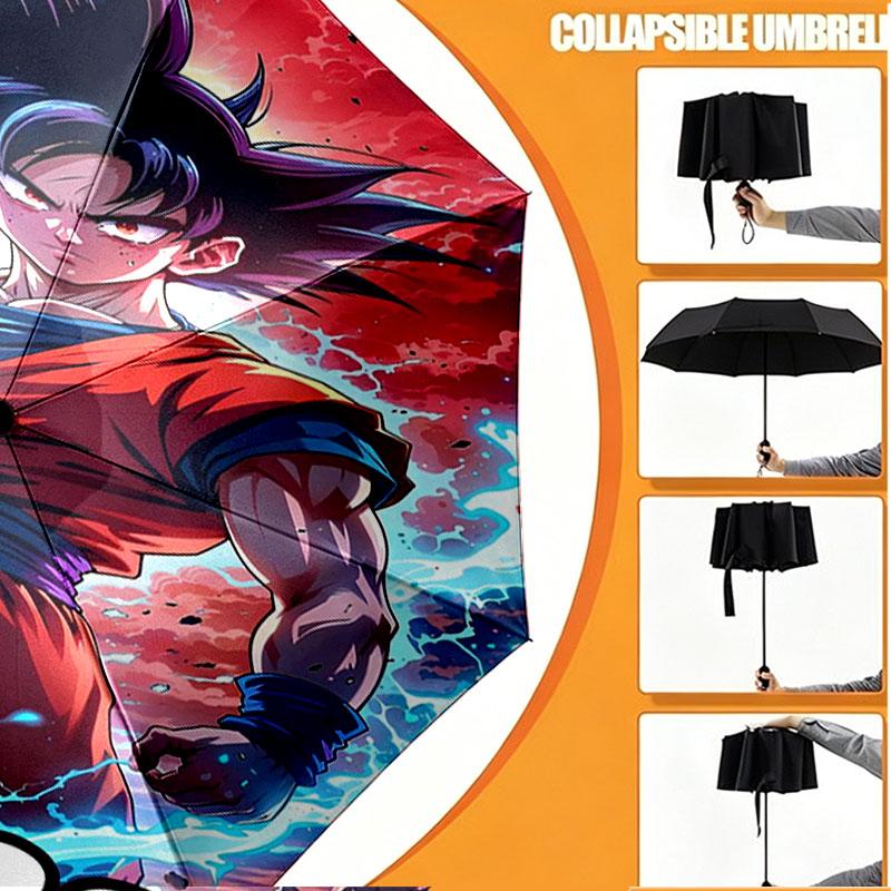 Parapluie Personnalisé Nom Personnalisé Imprimé DRAGON BALL, Ouverture/Fermeture Automatique, Structure Robuste à 8 Baleines, Utilisation Quotidienne, Camping, Randonnée, Cadeau d'Anniversaire