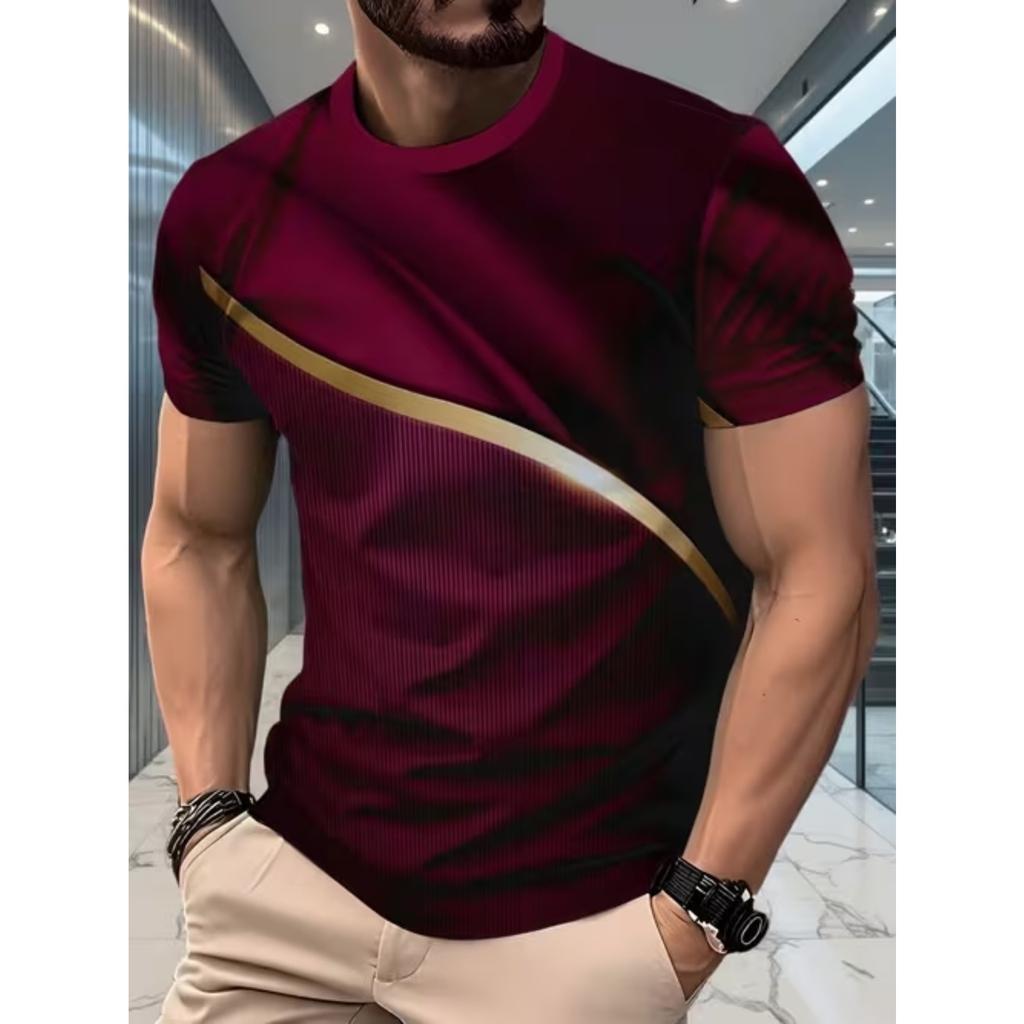 Neues Sommer-Herrenmode-T-Shirt Persönlichkeit Retro-Muster Bedrucktes Herren-T-Shirt Top