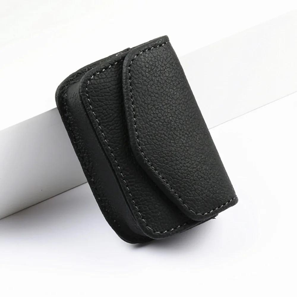 Belt Wearable PU Leather Glasses Case Classical Portable Folding Glasses Storage Box Compact Eyewear Bag Eyewear Accessories