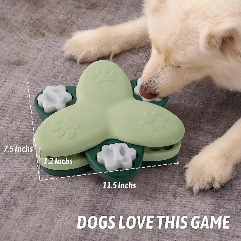 Dog Educational Toys for Smart Large Dogs - Hard Interactive Rich Dog Toys for Distributing Treats, Slow Food, Puppy Gifts, Medium, Green