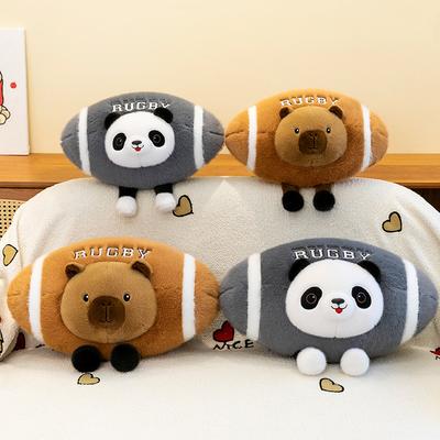 Kreative Rugby-Panda-Puppe niedliches Capybara-Plüschtier Wurfkissen Bettkissen Stoffpuppe