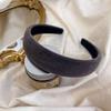 Korean Retro Elegant Velvet Sponge Headband Winter High Cranial Top Wide Edge with Red Press Hair Clamp