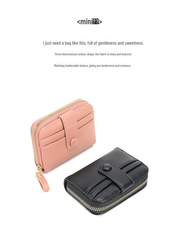2024 Dámská korejská akordeonová peněženka na karty a peněženka na zip - Velkokapacitní peněženka na mince s mnoha přihrádkami na karty