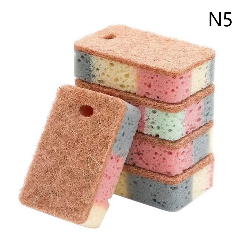 

Многоразовая чистящая губка Кухонная чистка Хлопок из древесной массы Губка для мытья посуды Сжатый прочный блок губки для удаления загрязнений 5Pcs