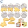 8pcs/set Car Plane Train Vehicle 3d Cookie Cutter Biscuit Mold Baking Hand Stamp Press Plunger Sugarcraft Cookie Fondant Cutters