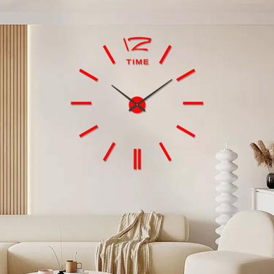 Wanduhr Batteriebetrieben 3D Digitalanzeige Leises Schleichwerk Leuchtende Wanduhr für Wohnzimmer