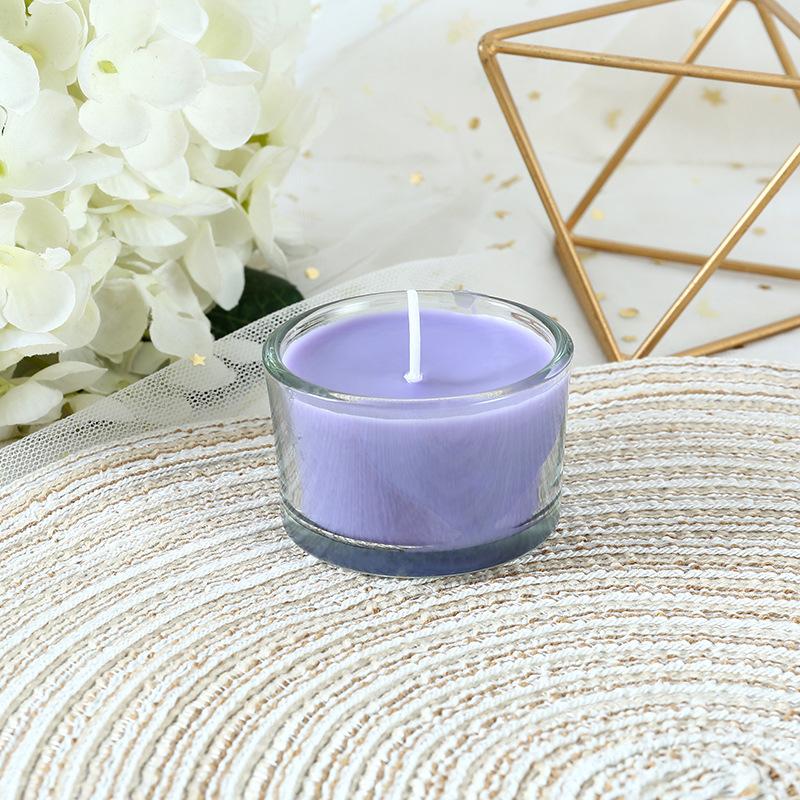 Small Round Glass Cup Candlestick Candlestick Removes The Flavor Valentine's Day Expression Romantic Candlelight Dinner Aromatic Candle