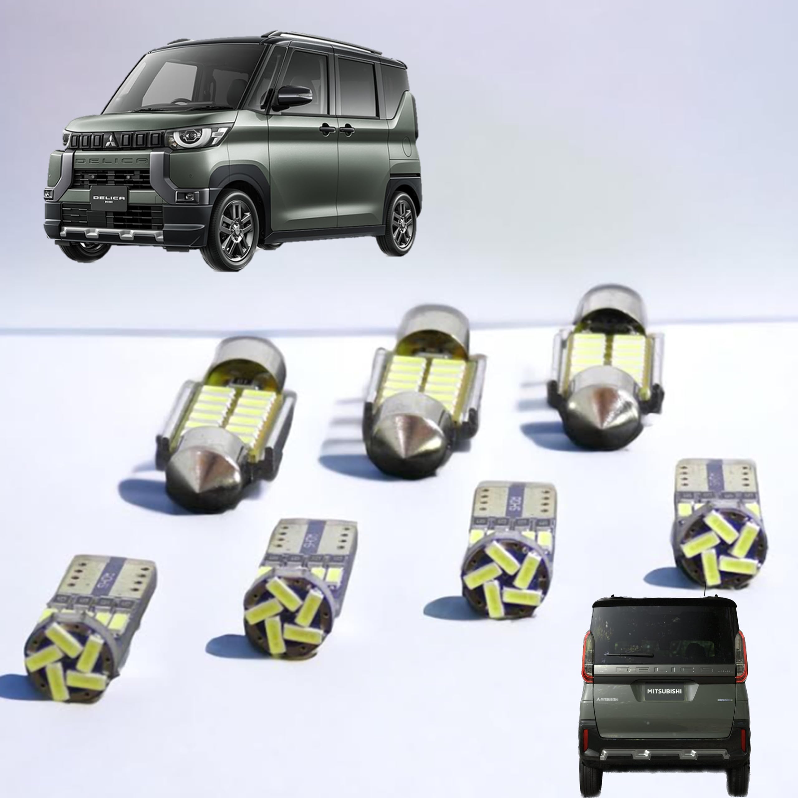 

Light License Plate Light Backup LED Set for Delica Mini ek Cross ek ek and Days mini Includes installation Interior Car Compatible with All Grades