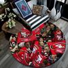 SF 49ers Muster runder Teppich, Teppich für Wohnzimmer Schlafzimmer Spielzimmer, Rutschfeste Bodenmatte, Feiertagsgeschenke und Geburtstagsgeschenke.
