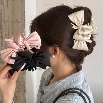 Hair Clips Bow Claws for Women Girl Pin Accessories Leading Fashion Trendy Popular Catches Vintage Crab Sweets Kpop New In Gift