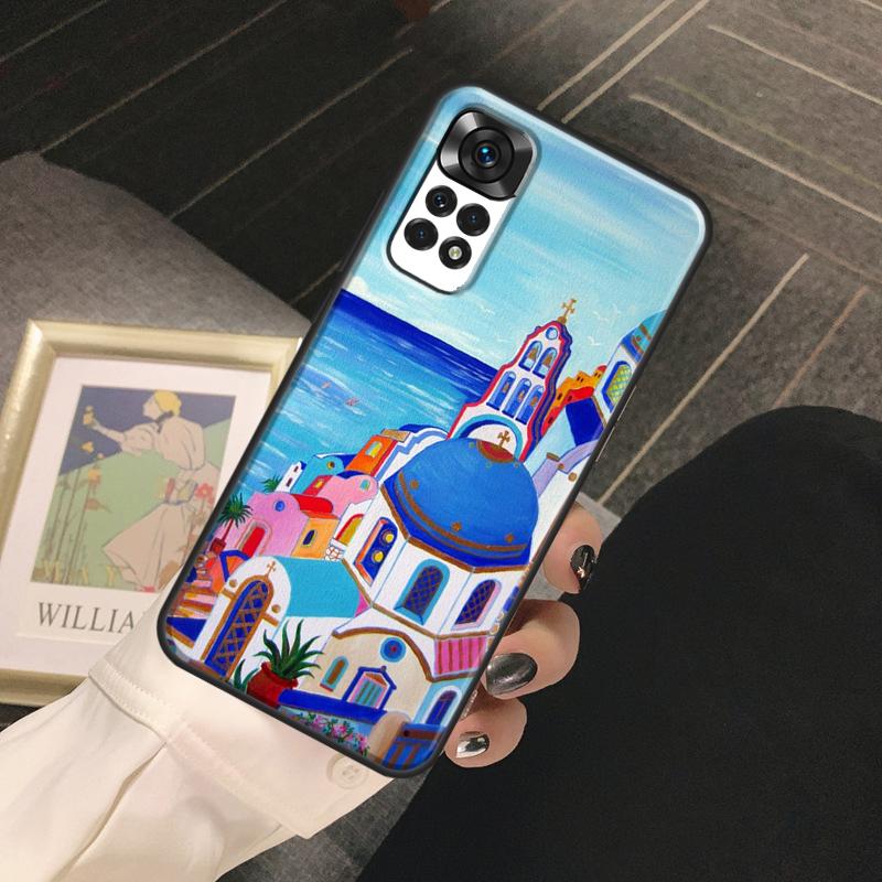 Oia Santorini Greece Funda For Xiaomi Redmi Note 13 14 Pro 9 10 11 12 Pro 10S 11S 12S Redmi 13C 10C 12C 14C Case